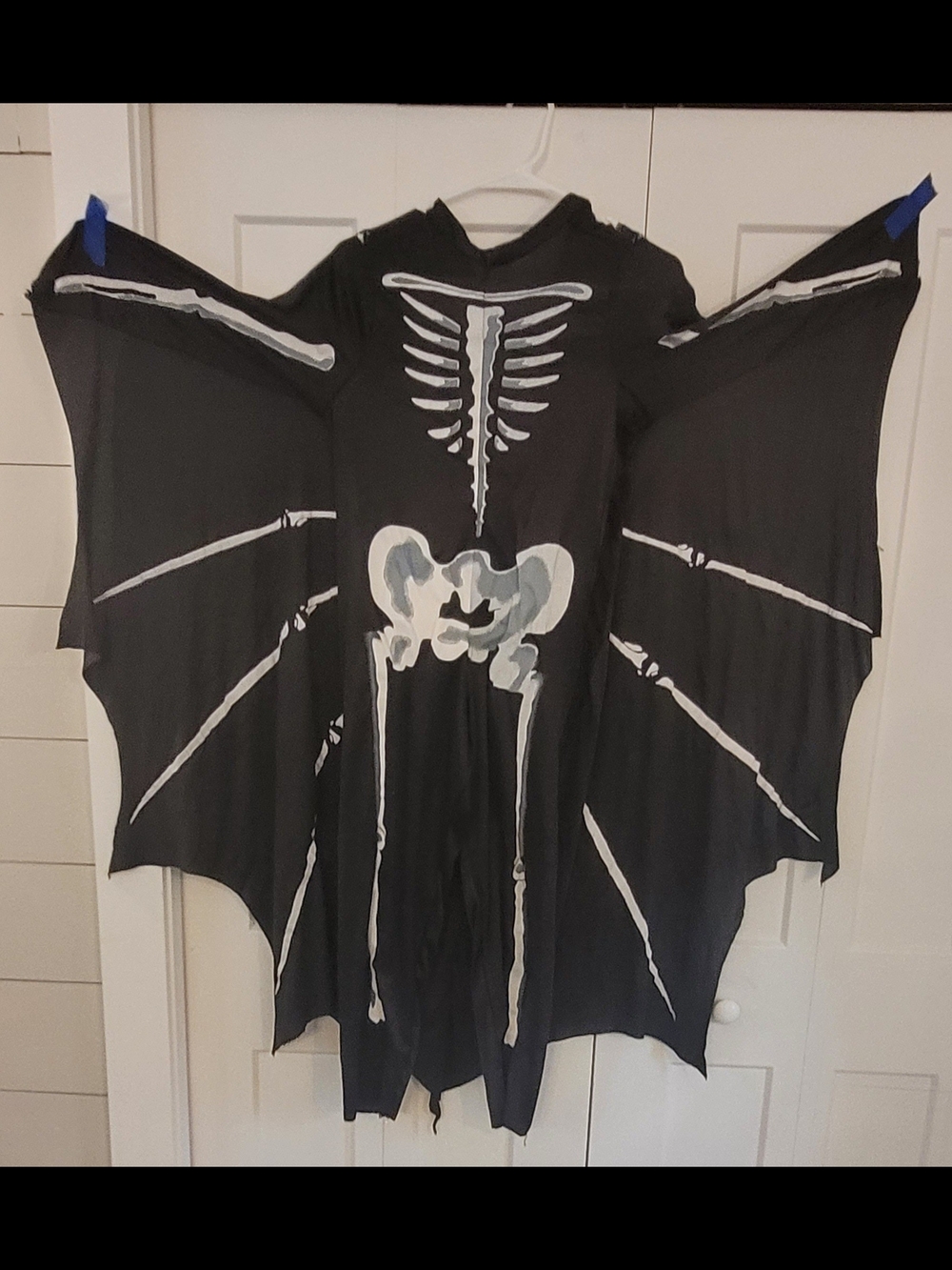 Kids Black Skeleton Bat Wing Costume with Masks & Gloves